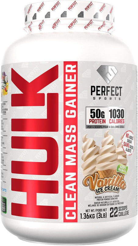 HULK - Clean Mass Gainer (Vanilla Ice Cream, 3lb)