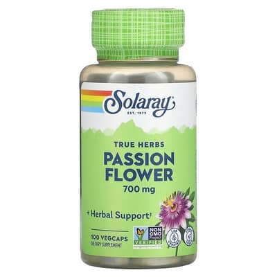 Solaray, True Herbs, Passion Flower, 700 mg, 100 VegCaps (350 mg per Capsule)