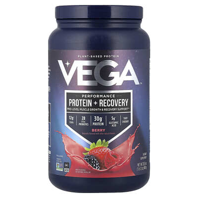 Vega, Plant-Based Protein, Performance Protein + Recovery, Berry, 1 lb 12 oz (801 g)