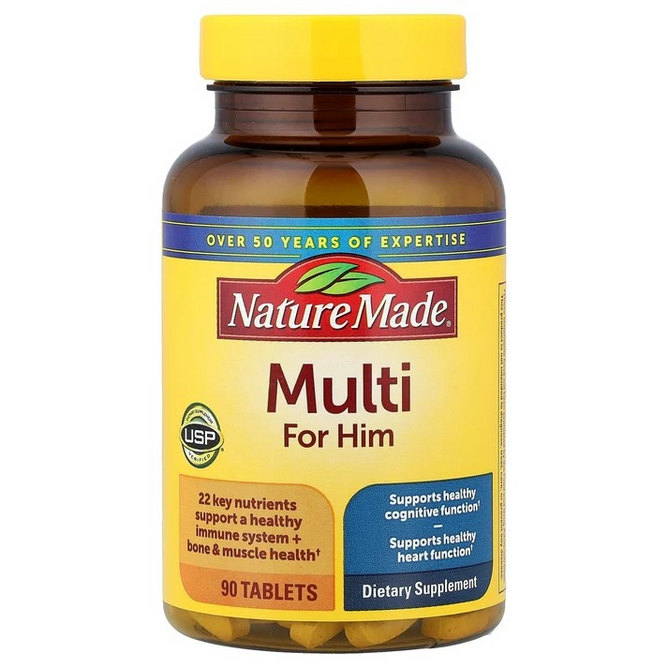 nature made for him multi, nature made for him no iron, nature made for him tablets 90 ct