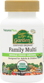 NaturesPlus Source of Life Garden Family Multivitamin - 60 Chewables - Mixed Berry Flavor - Energy, Metabolism & Digestive Health with Probiotics - USDA Certified Organic - Up to 60 Servings