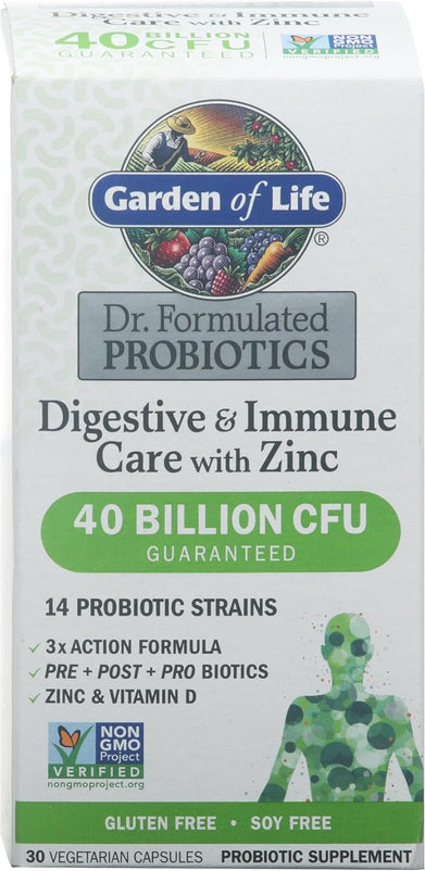 Garden of Life, DR. Formulated Probiotics Digestive & Immune Care with Zinc, 30 Count
