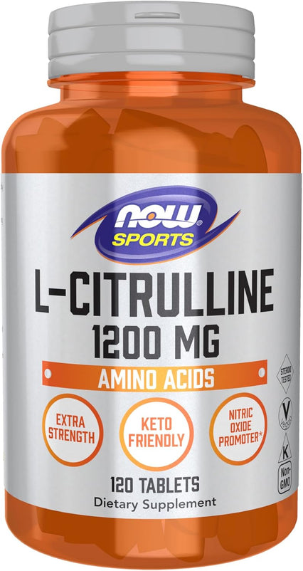 NOW Foods Sports Nutrition, L-Citrulline, Extra Strength 1,200 mg, Amino Acid, 120 Tablets