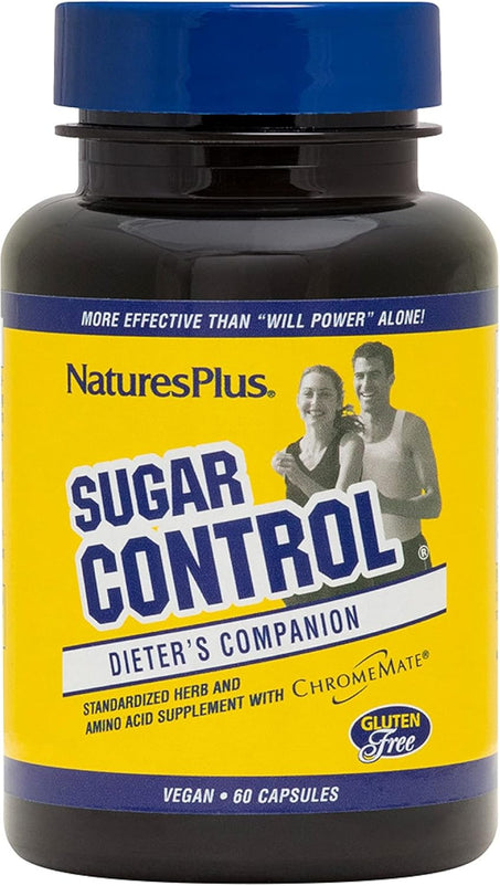 Nature's Plus Sugar Control Cravings Formula, 60 Capsules - With Herbs & Amino Acid Supplement, Gluten Free