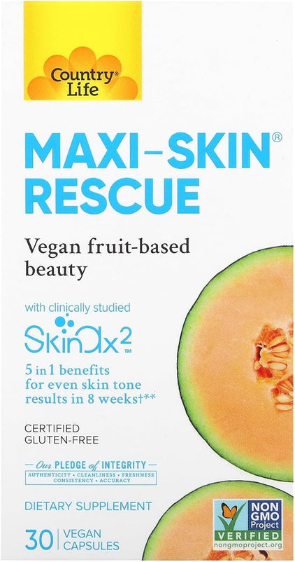 Country Life Maxi-Skin Rescue 30 Vegan Capsules, 0.2 Pound