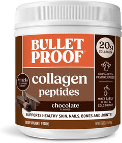 Bulletproof Chocolate Collagen Protein Powder with MCT Oil, 19g Protein, 17.6 Oz, Collagen Peptides and Amino Acids for Healthy Skin, Bones and Joints