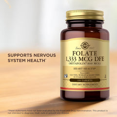Solgar Folate 1,333 mcg DFE (Metafolin 800 mcg) - 100 Tablets, Prenatal Vitamin - Non-GMO, Gluten Free, Dairy Free, Kosher - 200 Total Servings