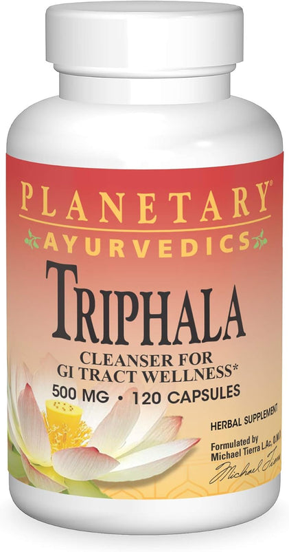 Triphala by Planetary Ayurvedics 500mg, Gentle Cleanser for GI Tract Wellness, 120Cap