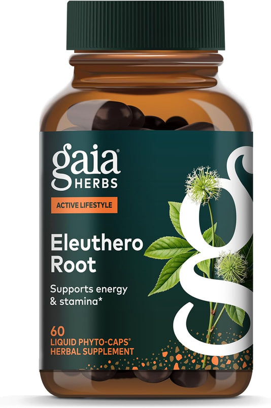 Gaia Herbs DailyWellness Eleuthero Root 60 Vegetarian Liquid Phyto-Caps
