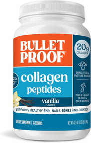 Bulletproof Vanilla Collagen Protein Powder with MCT Oil, 19g Protein, 42.3 Oz, Value Size, Collagen Peptides and Amino Acids for Healthy Skin, Bones and Joints