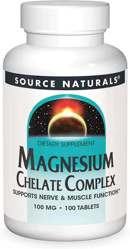 Magnesium Chelate Complex, Supports Nerve & Muscle Function, 100 Tablets