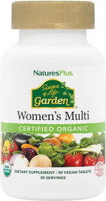 NaturesPlus Source of Life Garden Women’s Multivitamin - 90 Tablets - Supports Energy & Healthy Immune System - USDA Certified Organic, Non-GMO, Vegan, Gluten Free - 30 Servings