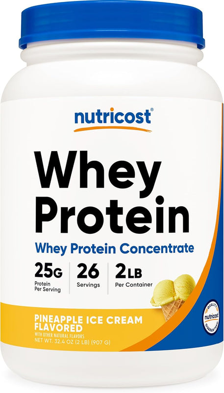 Nutricost Whey Protein Powder Pineapple Whip (2 LBS) - Gluten-Free, GMO-Free, from Whey Protein Concentrate