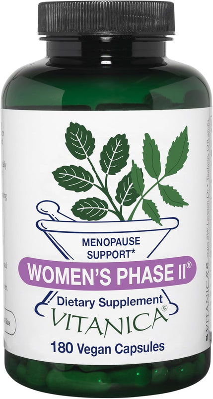 Vitanica Women's Phase II, Menopause Support, Vegan, 180 Capsules