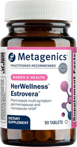 Metagenics HerWellness Estrovera - All-Natural, Hormone-Free Perimenopause & Menopause Support - for Hot Flashes, Menopause Relief, Night Sweats - Gluten-Free - Vegetarian - Non-GMO - 90 Tablets