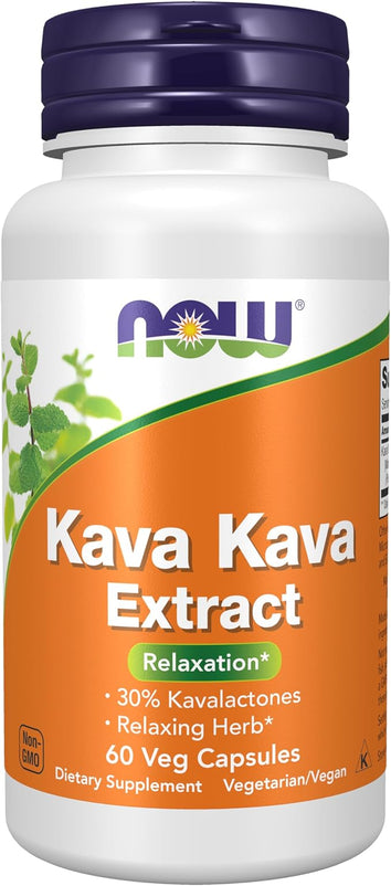 NOW Kava Kava 250 mg,60 Veg Capsules