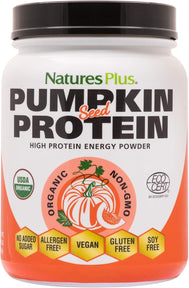 NaturesPlus Organic Pumpkin Seed Protein - .95 lbs Vegan Protein Powder - High Energy Protein Supplement, Promotes Prostate Health, Soothes Menstrual Discomfort - Vegetarian, Gluten-Free - 15 Servings