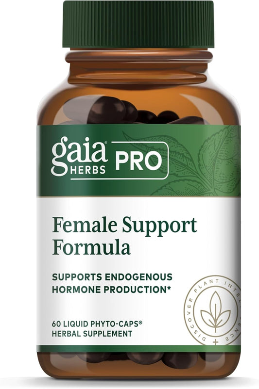GAIA HERBS PRO Female Support Formula - Supports Healthy PMS & Menopause Fluctuations with Alfalfa Leaf, Black Cohosh Root Extract, Dandelion Root & More* - Vegan - 60 Liquid Phyto-Caps (60 Servings)