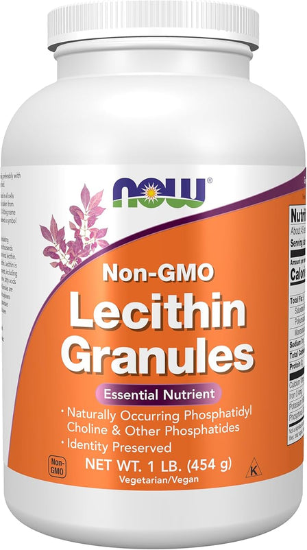NOW Supplements, Lecithin Granules with naturally occurring Phosphatidyl Choline and Other Phosphatides, 1-Pound