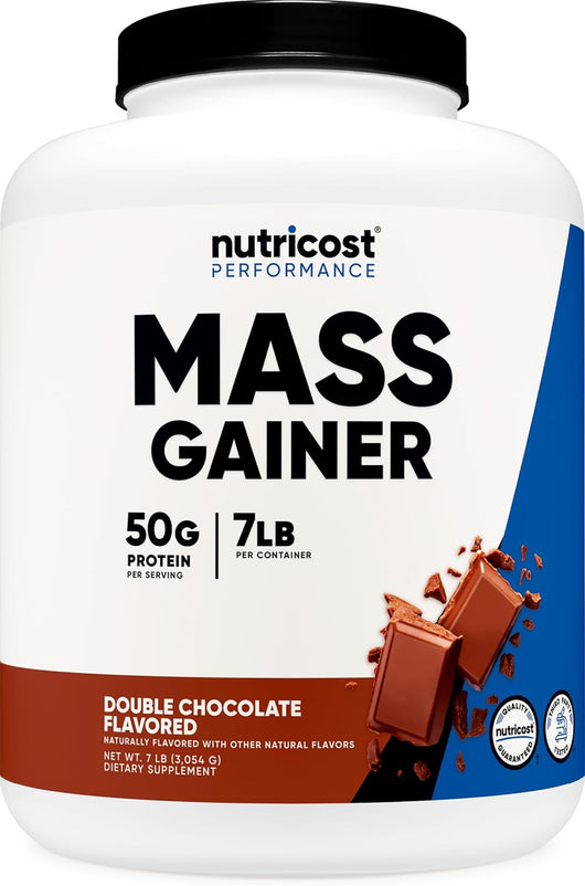 Nutricost Mass Gainer Double Chocolate Flavor, 7 LBS, 50 Grams of Protein Per Serving - Non-GMO & Gluten Free