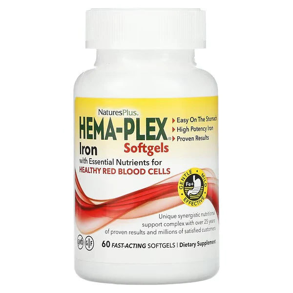 Natures Plus Hema Plex, 60 Fast-Acting Softgels