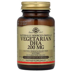 Solgar, Naturally Sourced Omega-3, Vegetarian DHA, 200 mg, 50 Vegetarian Softgels