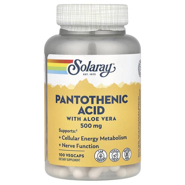 Solaray, Pantothenic Acid, 500 mg, 100 VegCaps