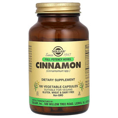 Solgar, Full Potency Herbs, Cinnamon, 100 Vegetable Capsules