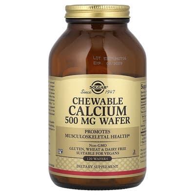 Solgar, Chewable Calcium, 120 Wafers (500 mg per Wafer)