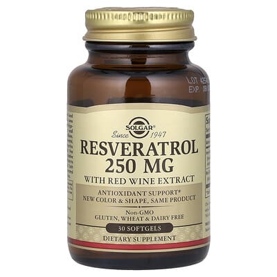Solgar, Resveratrol With Red Wine Extract, 30 Softgels
