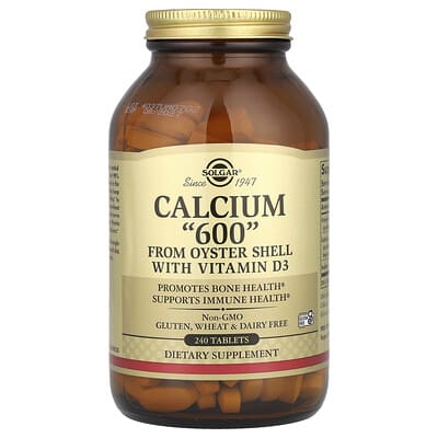 Solgar, Calcium "600" from Oyster Shell with Vitamin D3, 240 Tablets