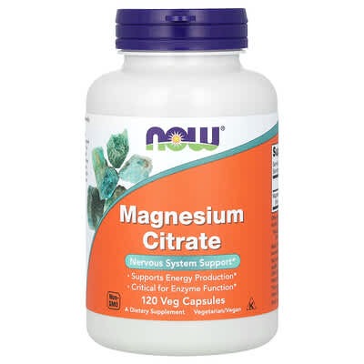 NOW Foods, Magnesium Citrate, 120 Veg Capsules (133 mg per Capsule)