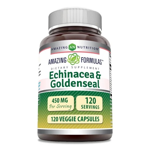 Amazing Formulas Echinacea with Goldenseal Supplement | 450 Mg | Veggie Capsules | Non-GMO | Gluten Free | Made in USA