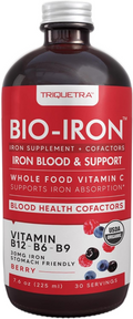 Triquetra Liquid Iron Supplement, 7.6 Oz. Organic certified, berry flavored formula