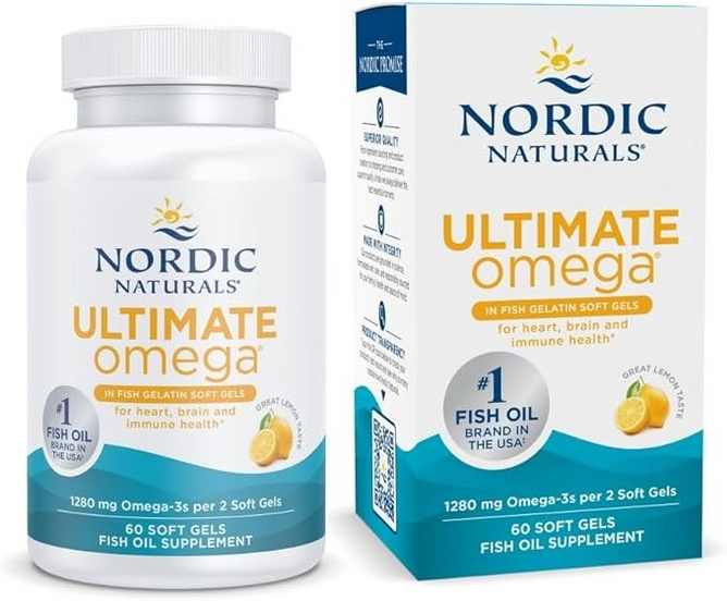 Nordic Naturals Ultimate Omega Lemon ,1000 mg - 60 Softgels