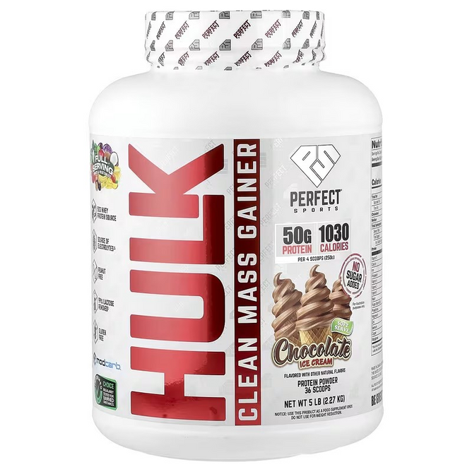 PERFECT SPORTS Hulk Clean Mass Gainer Chocolate Whey Protien 50g, 5 lbs