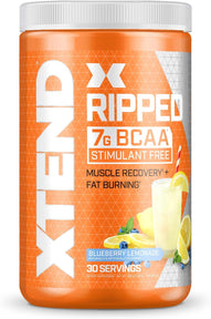 XTEND Ripped BCAA Powder Blueberry Lemonade - Cutting Formula + Sugar Free Post Workout Muscle Recovery Drink with Amino Acids - 7g BCAAs for Men & Women - 30 Servings