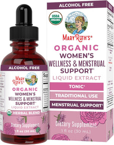 MaryRuth Organics USDA Organic Women's Wellness Liquid Herbal Supplements | Includes Stinging Nettle, Raspberry Leaf, Eleuthero Root, Chaste Tree Berry | Menstrual Support | Non-GMO, Vegan