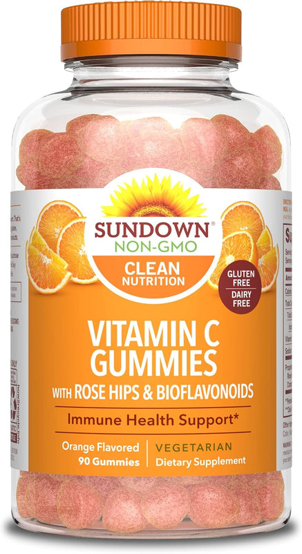 Sundown Naturals Vitamin C Gummies, With Rosehips And Citrus Bioflavonoids, Orange Flavored, 90 Count