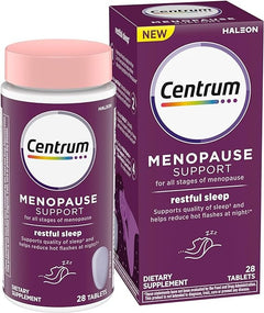 Centrum Restful Sleep Menopause Support Tablets, Supplement with Clinically Studied DailyZz and geniVida, 28 Count