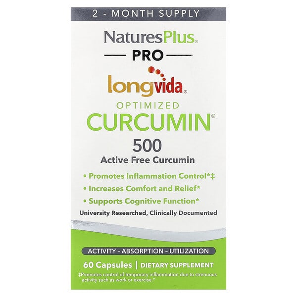 NaturesPlus, Pro Longvida® Optimized Curcumin®, 500 mg, 60 Capsules