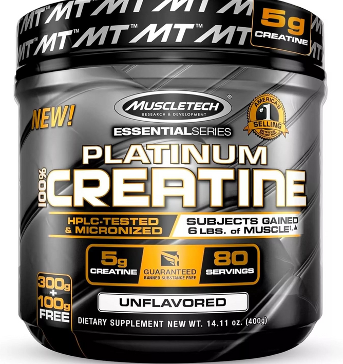 muscletech creatine, Essential Series, Platinum 100% Creatine, Unflavored, 14.11 oz (400 g)