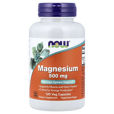 NOW Foods, Magnesium, 500 mg, 120 Veg Capsules