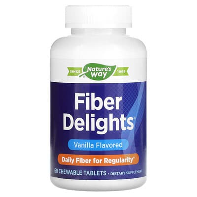 Nature's Way, Fiber Delights, Vanilla, 4.4 g, 60 Chewable Tablets (2.2 g per Tablet)