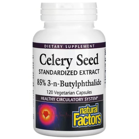 celery seed extract by natural factors, Standardized Extract, 120 Vegetarian Capsules