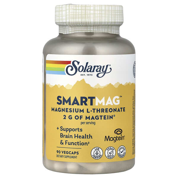 Solaray, SmartMag™ Magnesium L-Threonate, 90 VegCaps (48 mg per VegCap)