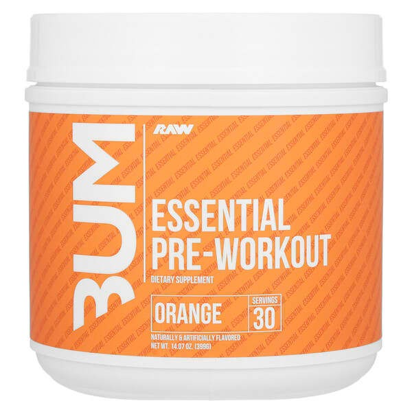 Raw Nutrition, Bum, Essential Pre-Workout, Peach Mango, 14.9 oz (423 g)