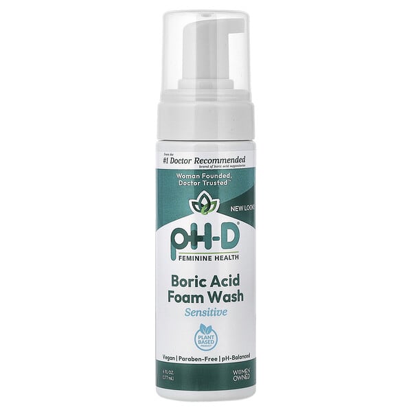 pH-D Feminine Health, Boric Acid Foam Wash, Sensitive, 6 fl oz (177 ml)