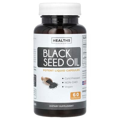 Healths Harmony, Black Seed Oil, 1,000 mg, 60 Capsules (500 mg per Capsule)