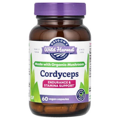 Oregon's Wild Harvest, Cordyceps, 1,050 mg, 60 Vegan Capsules (525 mg per Capsule)